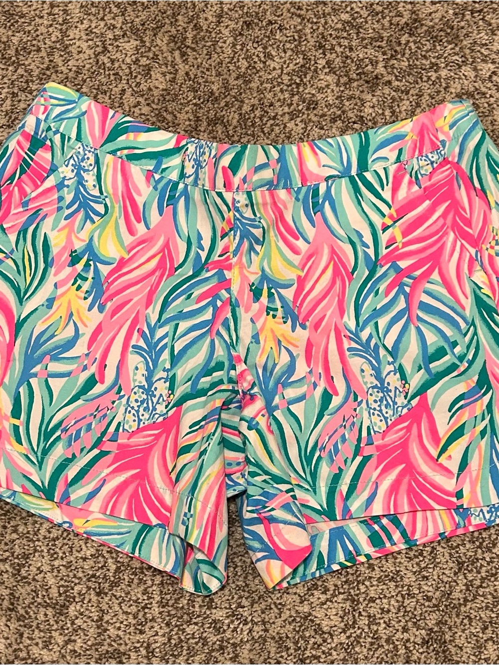 Lilly Pulitzer Pink Green Blue Tropical Print Women’s Shorts